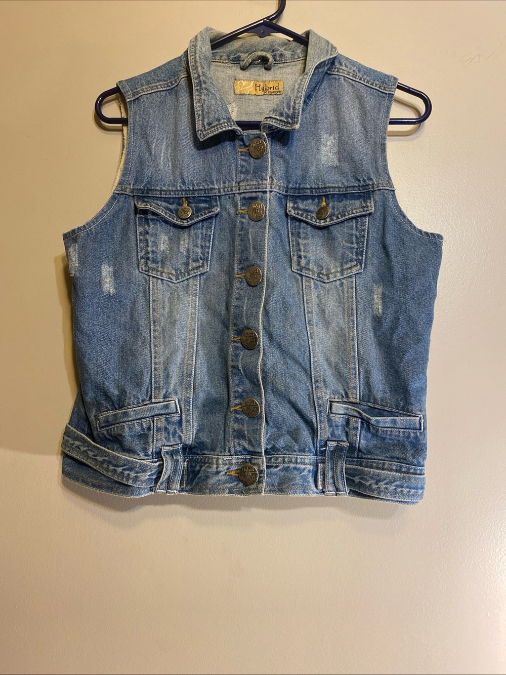 Hybrid‎ & Company Denim Vest Women’s Sz XL Sleeveless Light Wash Trucker